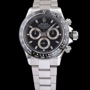 Rolex Stainless Steel Black Dial Dayton Watch Black
