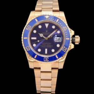 Rolex Gold Submariner Watch Blue