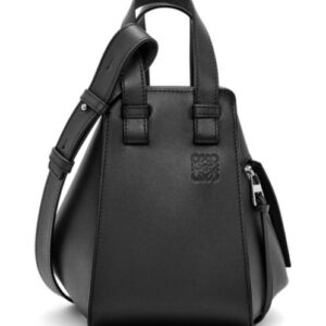 Loewe Compact Hammock Bag In Classic Calfskin Black