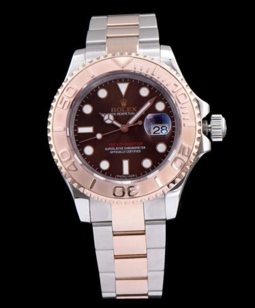 Rolex Yacht Master Watch Automatic Full Gold Light Coffee