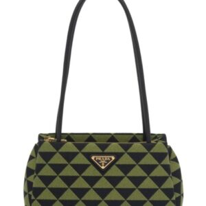 Prada Small Embroidered Fabric Prada Symbole Bag Green