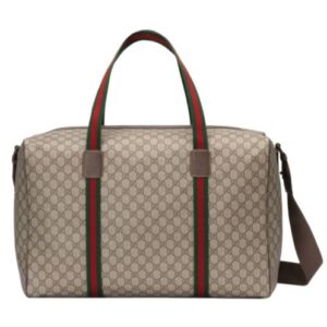Gucci Maxi Duffle Bag With Web 760152 Dark Coffee