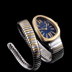 Bvlgari Serpenti 18ct pink-gold and stainless steel watch Blue