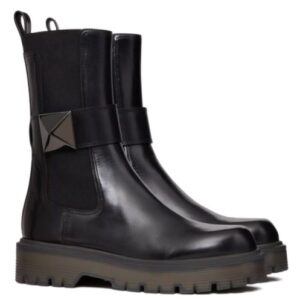 Valentino Women's One Stud Beatle In Calfskin 45MM Black