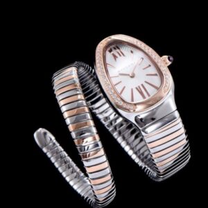 Bvlgari 18-carat pink-gold and steel watch White