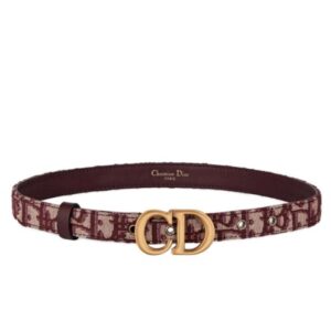 Christian Dior Saddle Dior Oblique Belt Red
