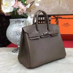 Hermes Birkin 25 Epsom Leather Paon Phw Gray