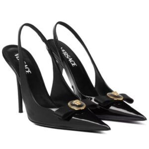 Versace Women's Gianni Ribbon High Slingback Pumps Black