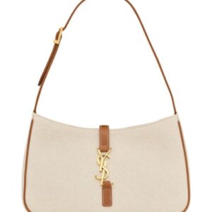 Saint Laurent Le 5 A 7 In Canvas And Leather Coffee