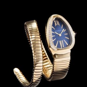 Bvlgari 18ct gold and diamond watch Blue