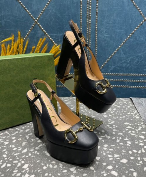 Gucci Women's High Heel Pump 723837 Black - Image 4