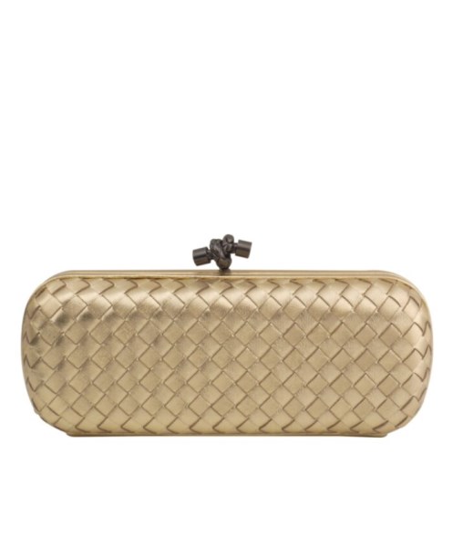 Bottega Veneta Intrecciato Larger Clutch Golden