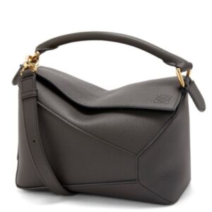 Loewe Small Puzzle Bag In Soft Grained Calfskin Dark Gray