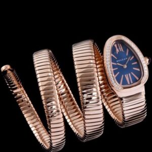 Bvlgari Rose-gold Stainless Steel Diamond Watch Blue