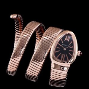 Bvlgari rose-gold stainless steel automatic watch for lady Black