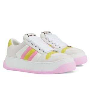 Gucci Unisex Screener Sneaker With Web 777102 Pink