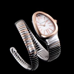 Bvlgari 18ct pink-gold and stainless steel watch White