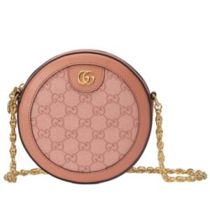 Gucci Ophidia GG Mini Round Shoulder Bag 550618 Pink