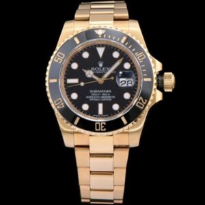 Rolex Gold Submariner Watch Black