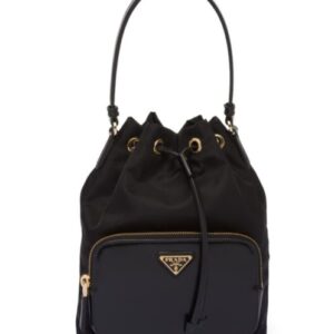Prada Re-Nylon And Brushed Leather Bag 1BH038 Black