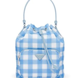 Prada Duet Printed Re-Nylon Bag 1BH038 Blue