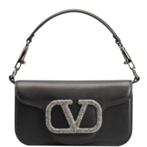 Valentino Loco Small Shoulder Bag With Jewel Logo Black