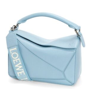 Loewe Small Puzzle Bag In Satin Calfskin Blue