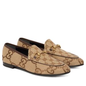 Gucci Women's Jordaan Maxi GG Canvas Loafers Apricot