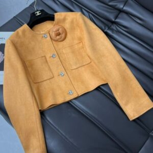 Chanel Women's Elk Leather Jacket Coffee