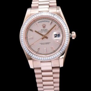 Rolex Men s Stainless Steel Watch With Diamond Golden