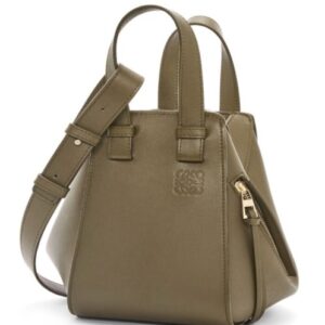 Loewe Compact Hammock Bag In Classic Calfskin Green