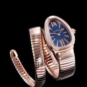 Bvlgari 18ct rose-gold and diamond watch Blue