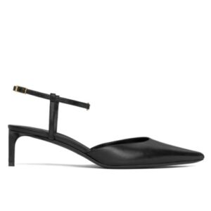 Celine Women's Kitten With Strap Triomphe In Calfskin Gold Finishing Black