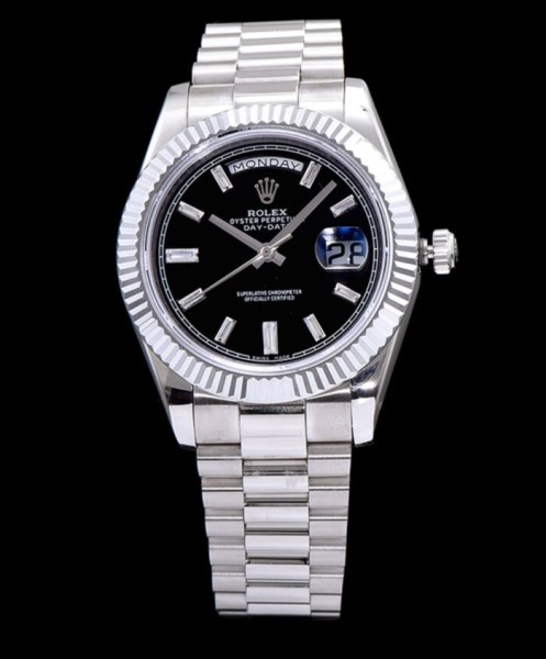 Rolex Rose Gold Automatic Watch Black