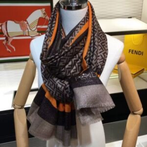 Fendi Women's FF Print Long Scarf Coffee