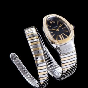 Bvlgari 18-carat gold and steel watch Black