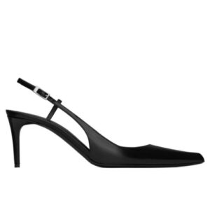 Saint Laurent Women's Vendome Slingback Pumps In Glazed Leather Black