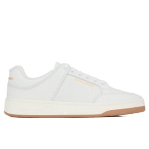 Saint Laurent Unisex Sl/61 Sneakers In Perforated Leather White