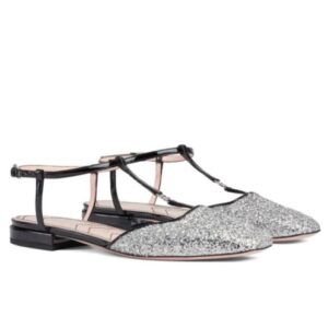 Gucci Women's Double G Ballet Flat 754138 Silver