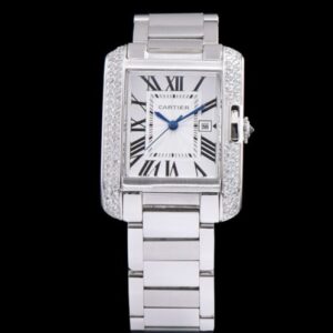Cartier stainless steel Automatic diamond Watch White