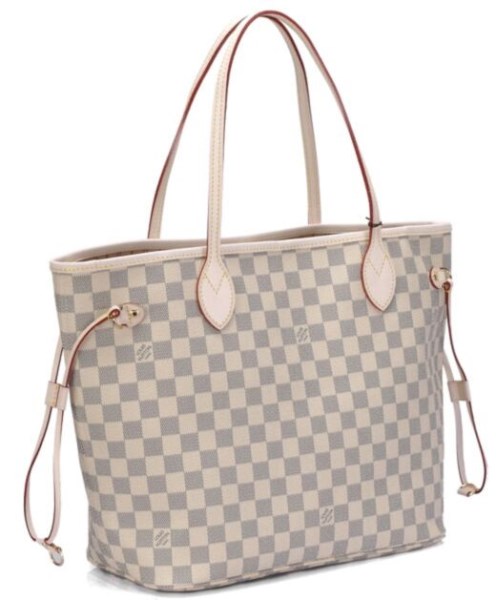 Louis Vuitton damier azur canvas neverfull MM N51107 White