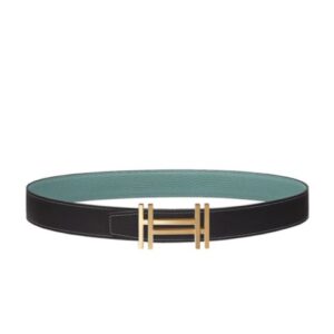 Hermes H Au Carre Belt Buckle & Reversible Leather Strap 32mm Light Blue