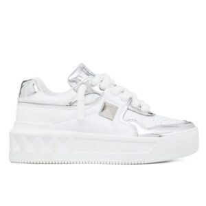Valentino Unisex One Stud XL Women's Lambskin Sneakers White