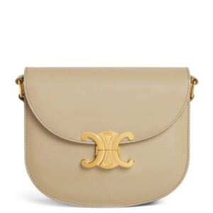 Celine Teen Besace Triomphe In Shiny Calfskin Apricot