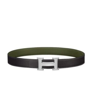 Hermes H Belt Buckle & Reversible Leather Strap 32mm Black