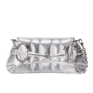 Gucci Horsebit Chain Small Shoulder Bag 764339 Silver