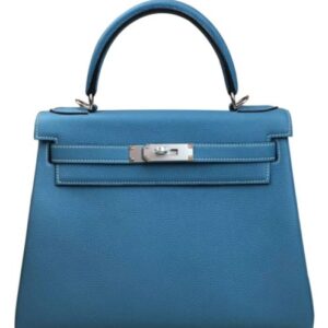 Hermes Kelly Bag 25 Togo Leather Blue