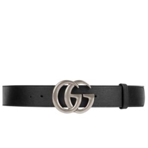 Gucci  Leather belt with double G buckle Black