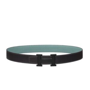 Hermes 5382 Belt Buckle & Reversible Leather Strap 32mm Light Blue