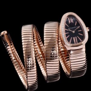 Bvlgari Rose-gold Stainless Steel Diamond Watch Black